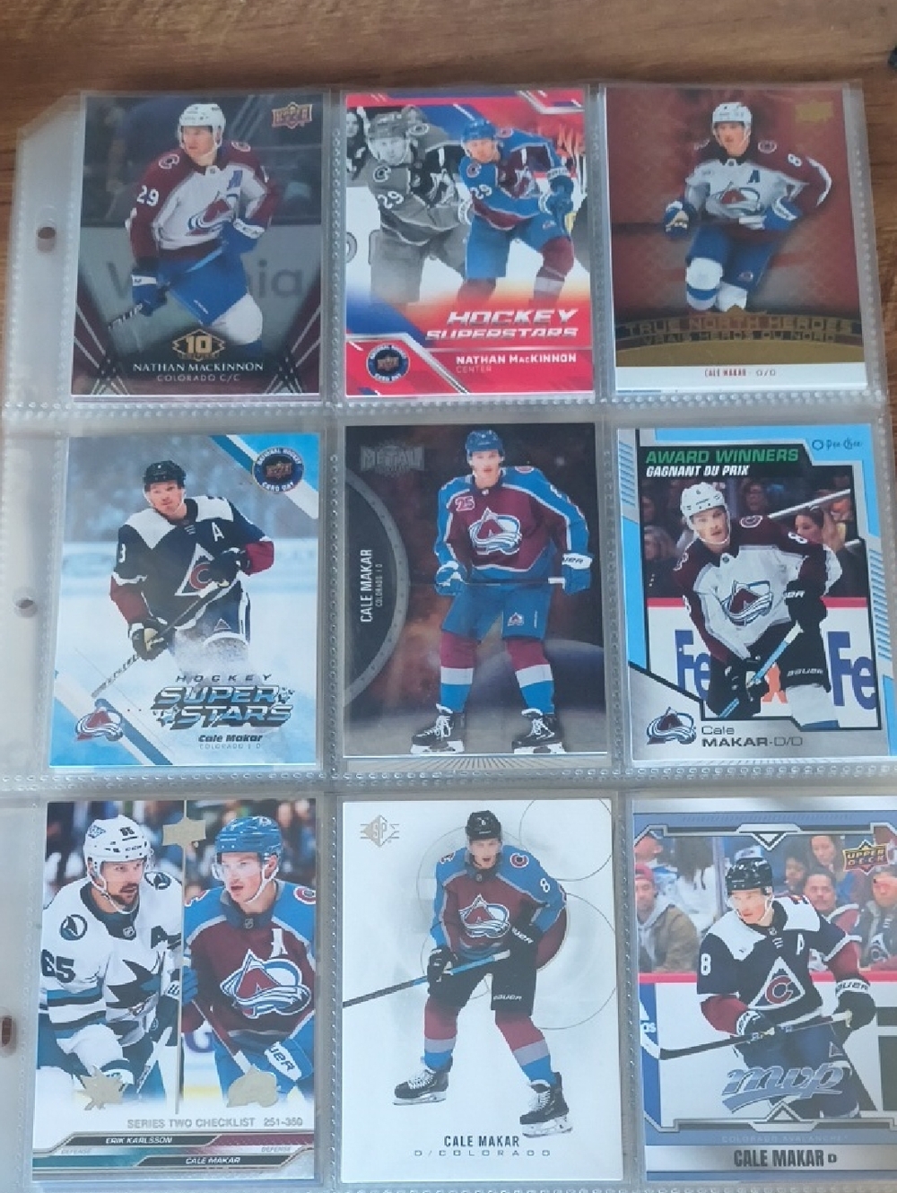 Rare Colorado Avalanche Card Collection - Makar MacKinnon Rantanen - 7 Pages